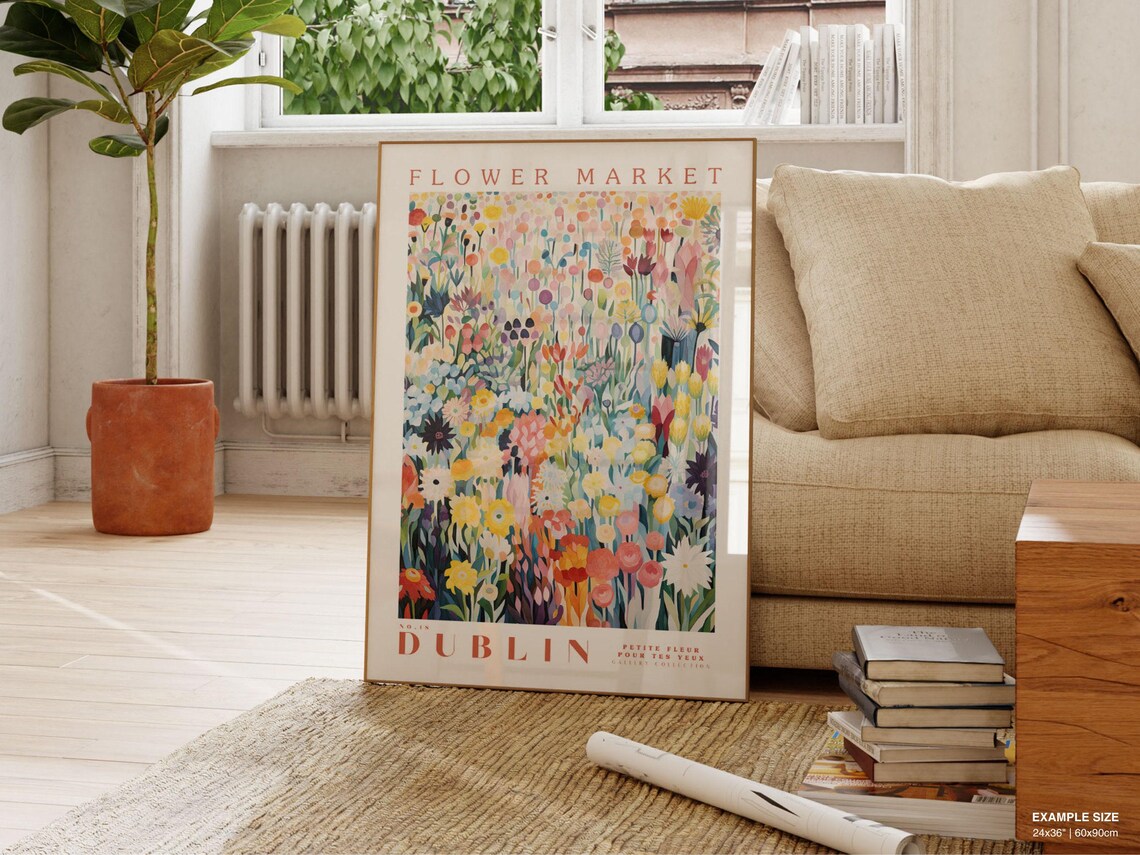 Dublin Flower Market Botanical Travel Poster - Image 2