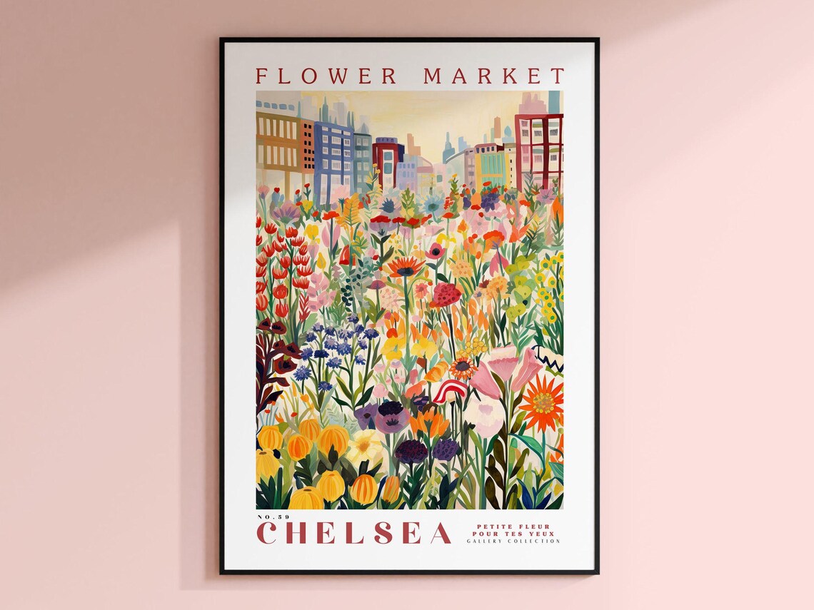 Chelsea Flower Market, London Travel Poster