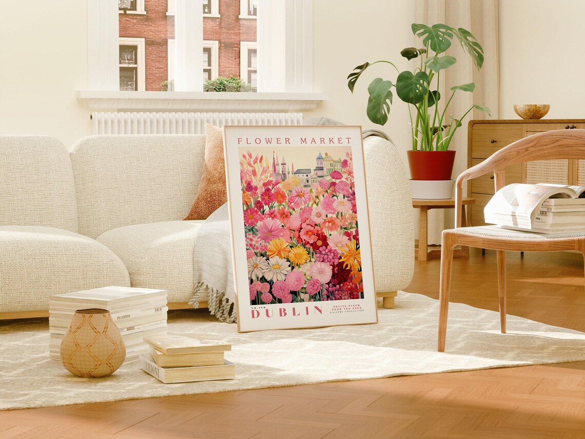 Dublin Flower Market, Ireland Botanical Travel Poster - Image 2