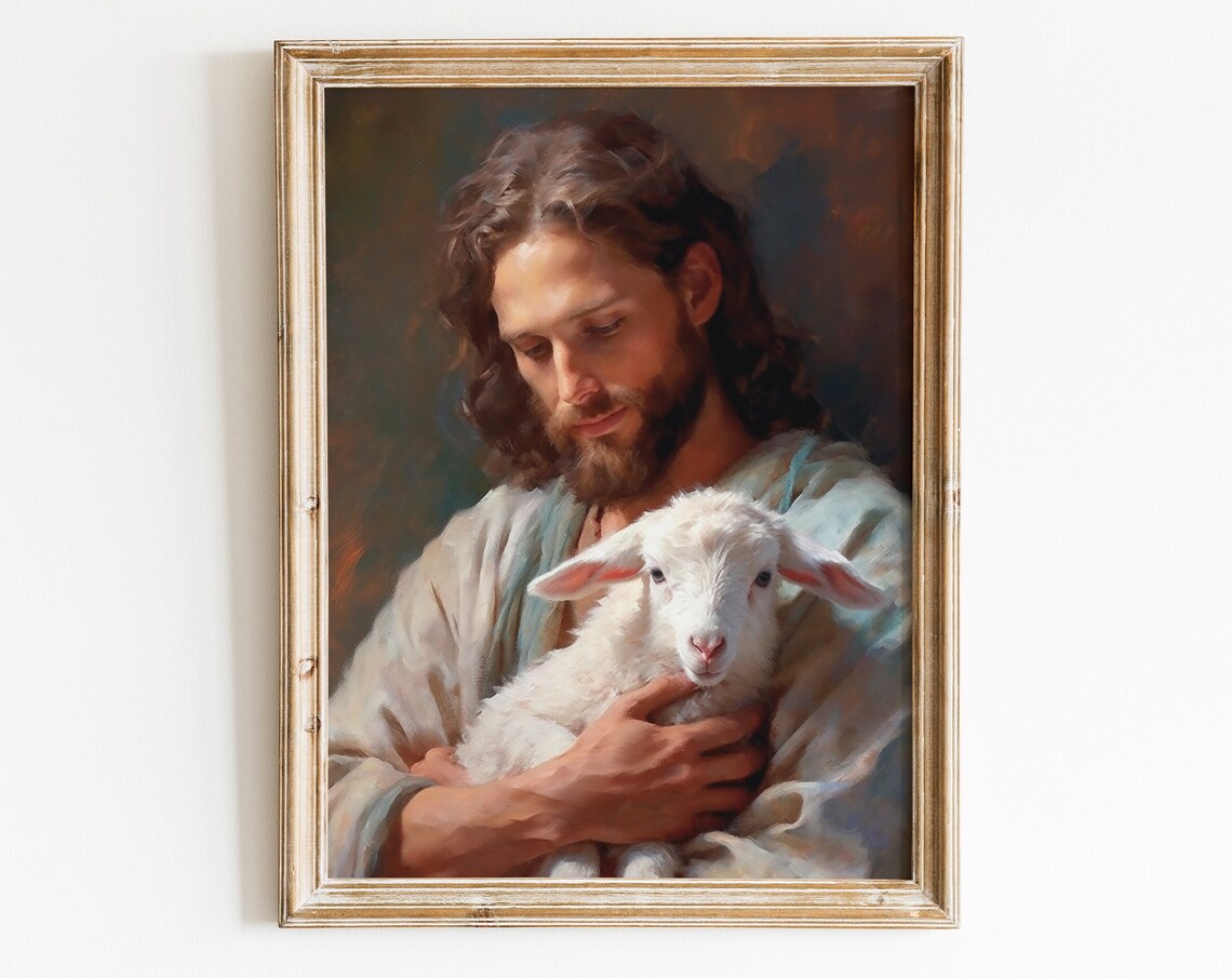 Jesus Christian Farmhouse Wall Art, Bible Verse Print