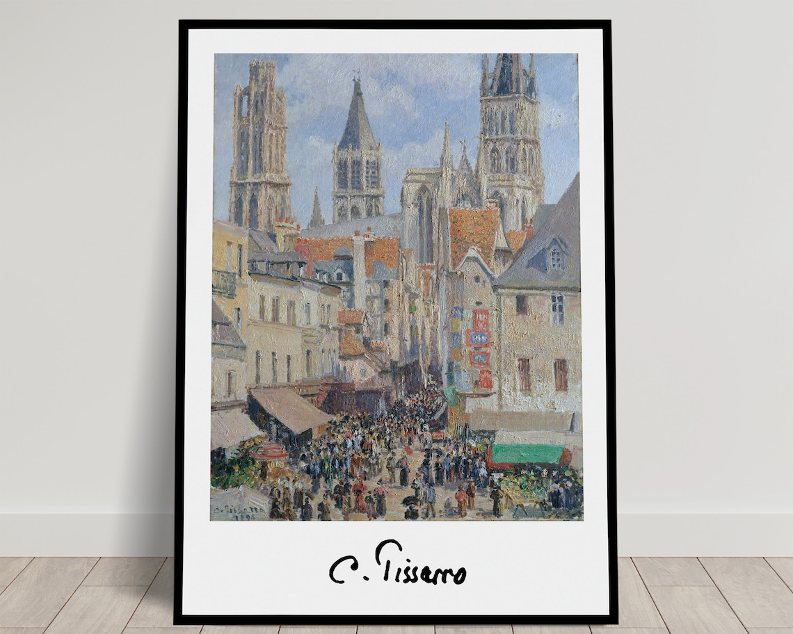 Camille Pissarro Rue De L Epicerie Rouen Market Street Poster