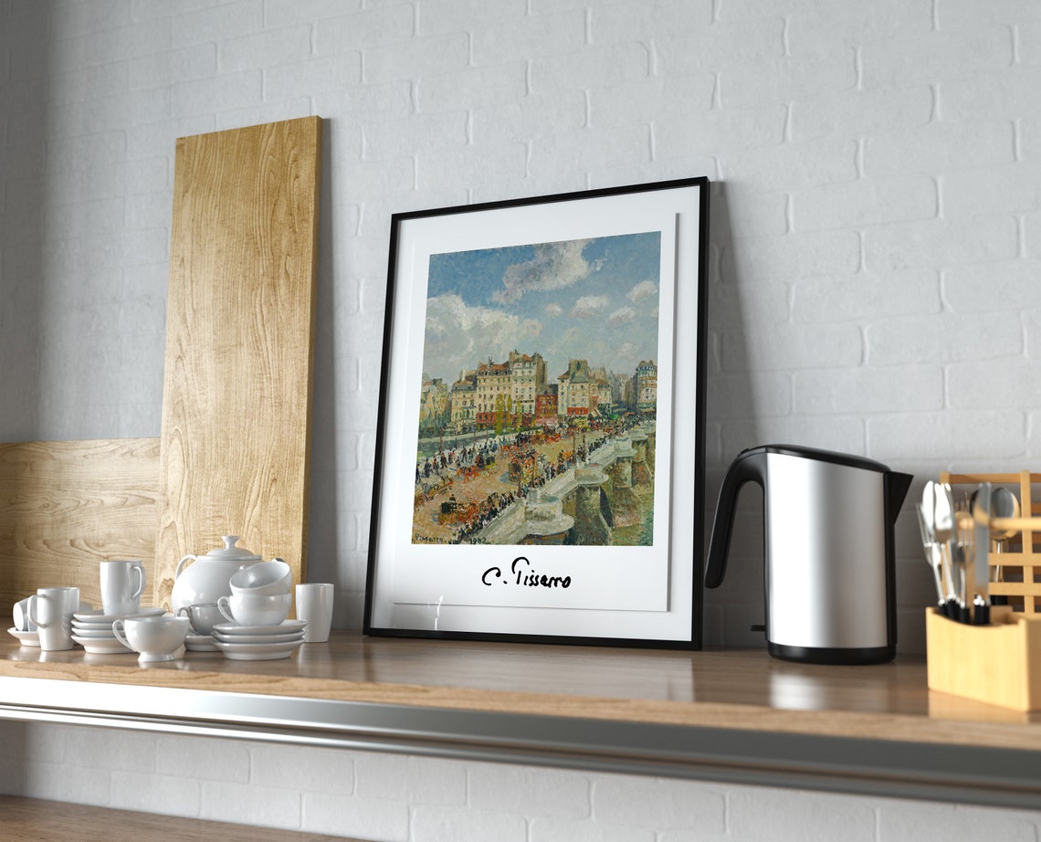 Camille Pissarro Le Pont Neuf Paris Bridge Crowd Scene Poster - Image 4