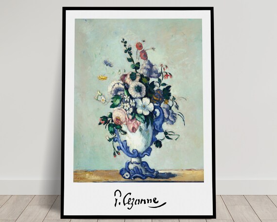 Paul Cezanne Flowers In Rococo Vase Still Life Painting Poster