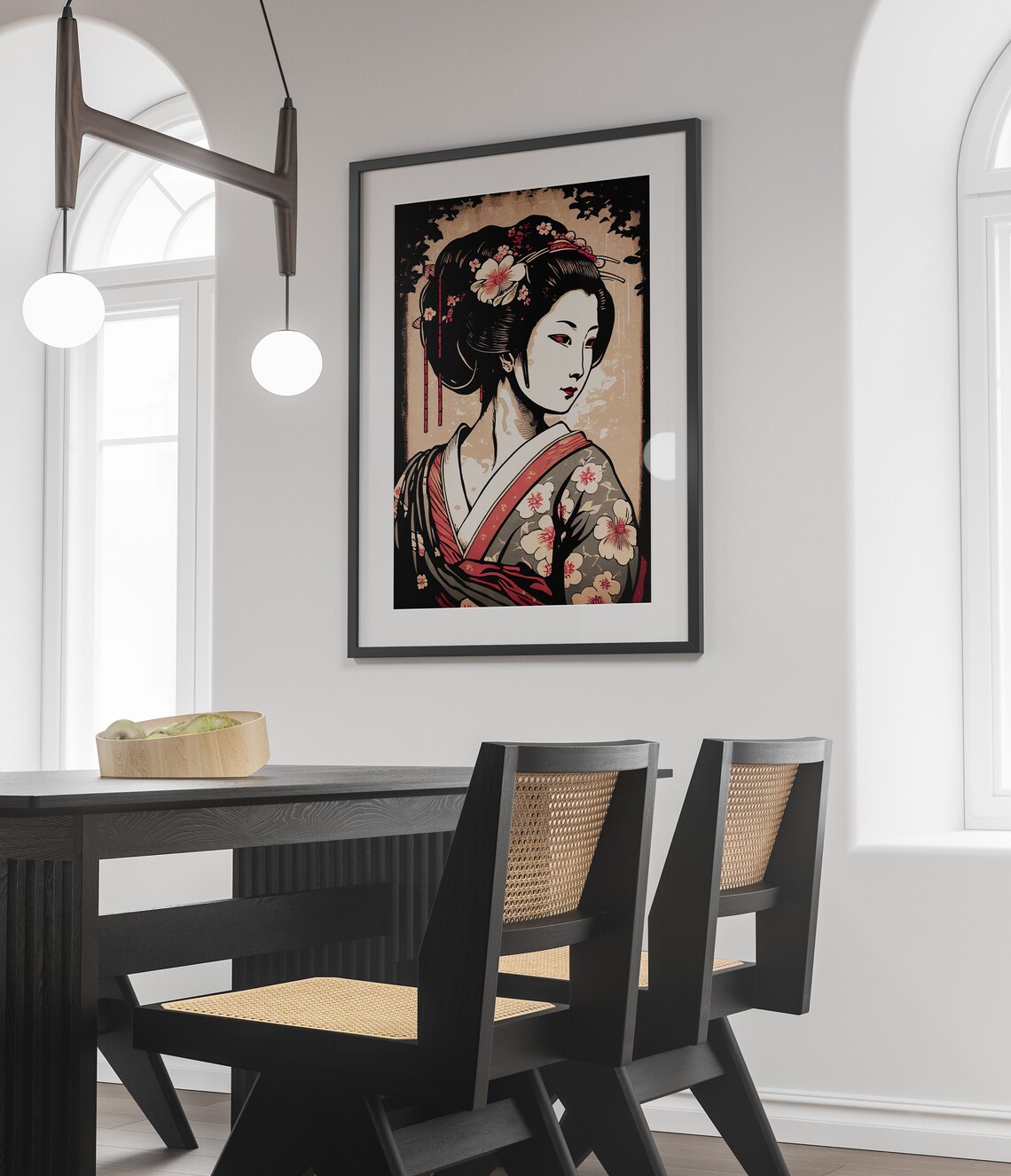 Geisha in Kimono Japanese Ukiyo-e Style Portrait Vintage Art Poster - Image 4