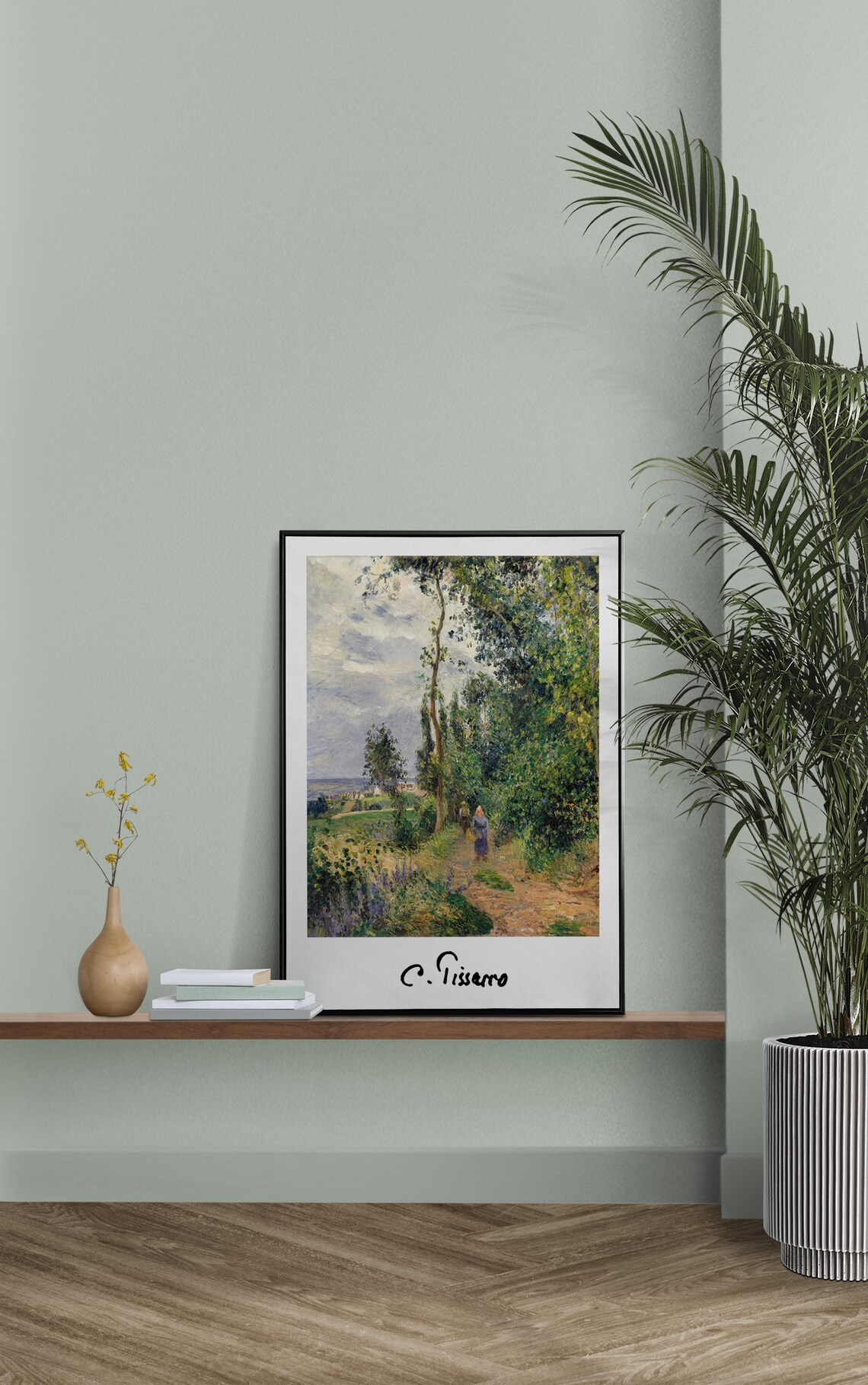 Camille Pissarro Woodland Path Village Scene Painting Poster - Image 2