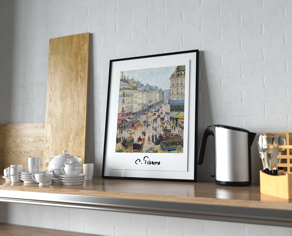 Camille Pissarro Busy Paris Street Scene With Carriages Poster - Image 4