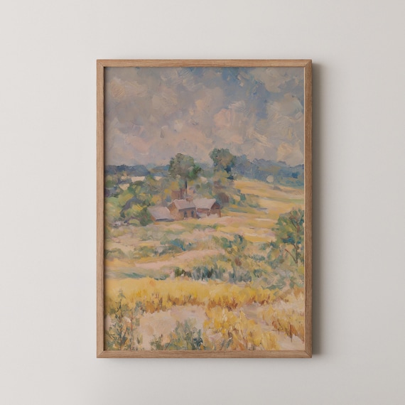 Earthy Art Print Moody Minimalist Texture Oil Painting Wall