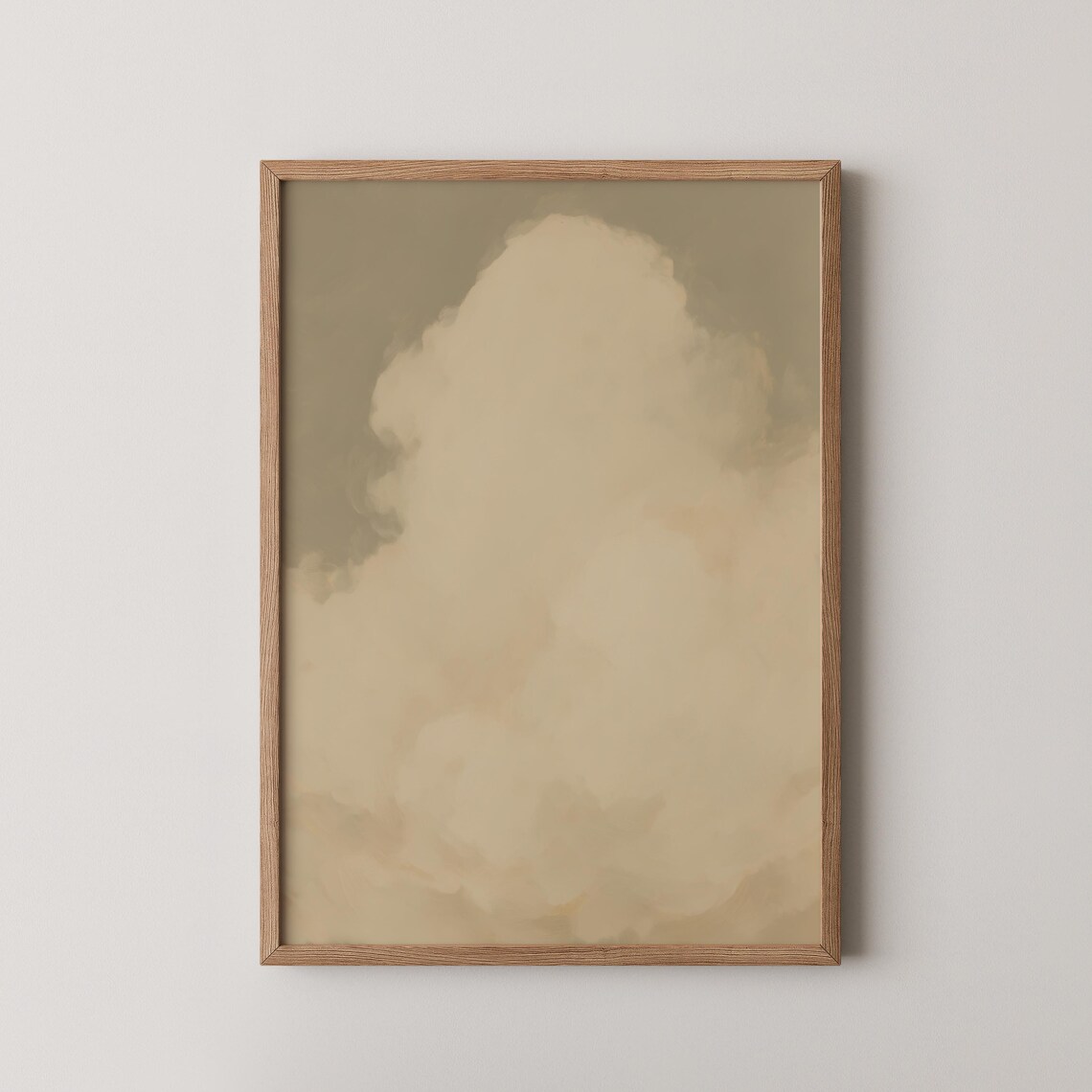 Muted Clouds Abstract Art Print Moody Minimalist Texture Oil Painting Wall