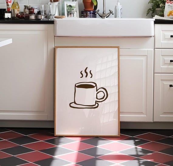 Coffee Wall Art Brown Wall Art Kitchen Prints Coffee Bar Art Prints Kitchen Wall Art Trendy Retro Prints Aesthetic Poster Dorm