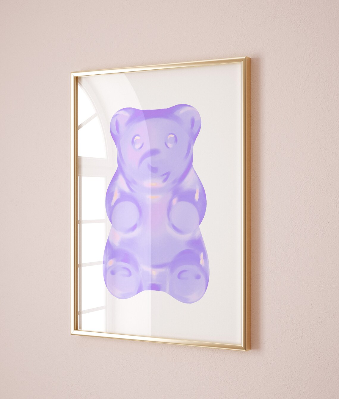 Gummy Bear Art Print, Lilac Preppy Dorm Decor
