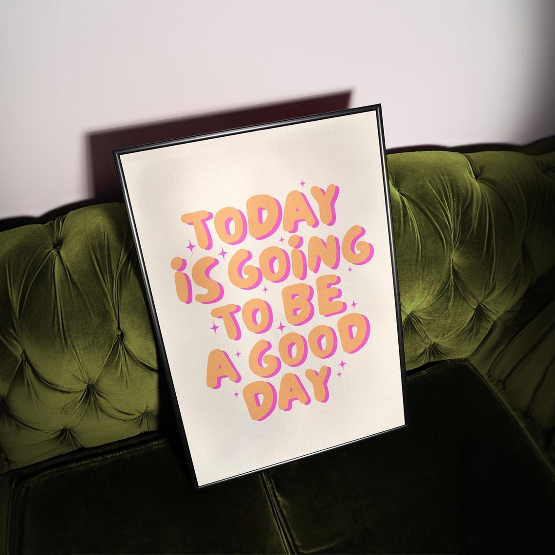 Todays A Good Day Funky Retro Wall Art Print Trendy Poster Aesthetic Room Decor Pink Orange Wall Art Preppy Dorm Room Decor Teen Girl Art - Image 2