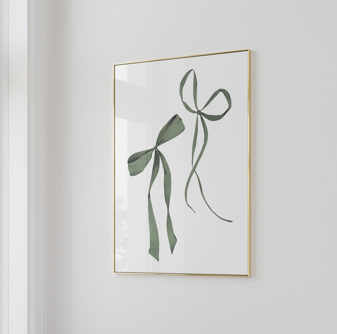 Bow Wall Art Green Art Print Trendy Art Print Coquette Art Print Aesthetic Poster Print Sage Wall Art Teen Girl Bedroom Preppy Print - Image 3
