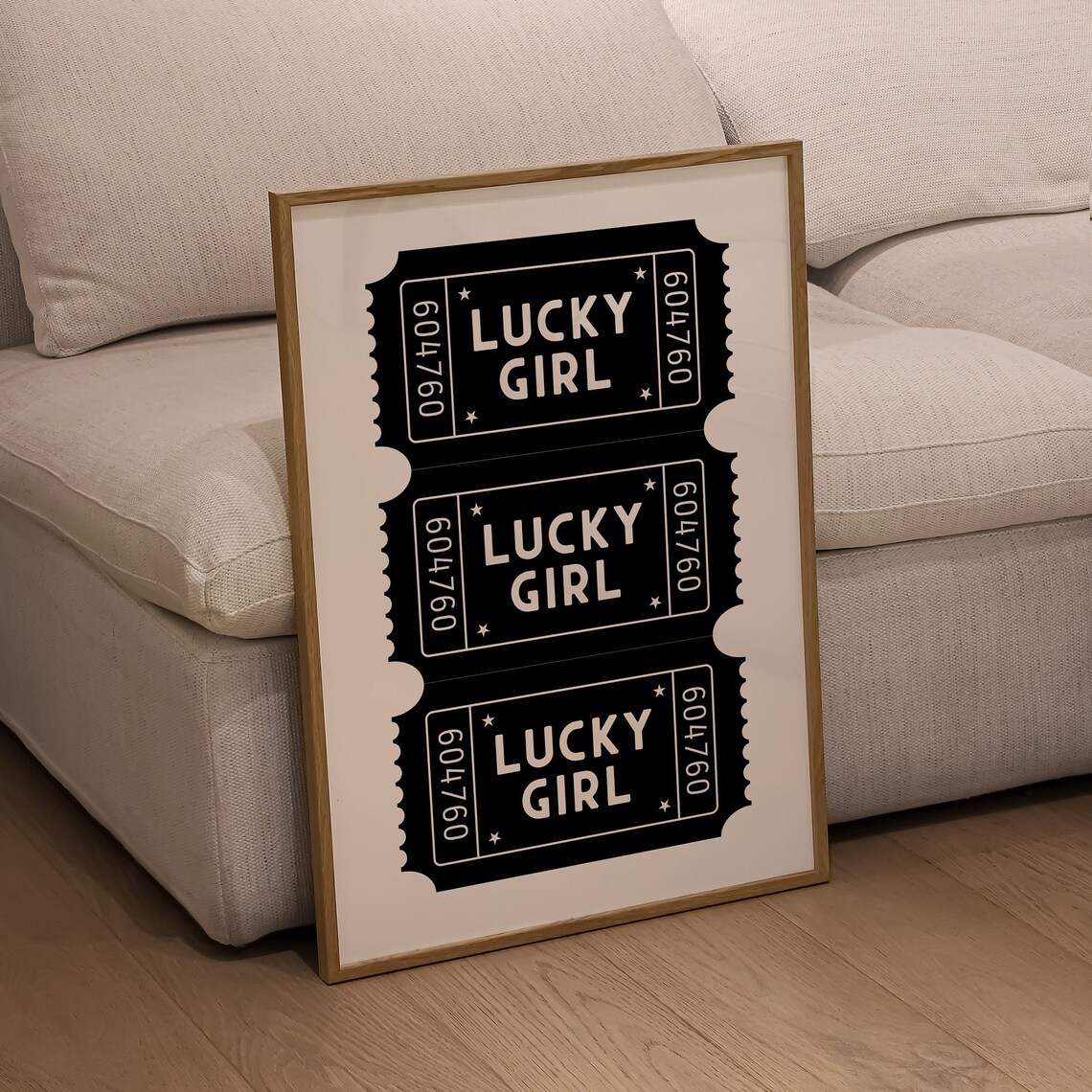 Lucky Girl Good Times Ticket Trendy Wall Art Print - Image 2