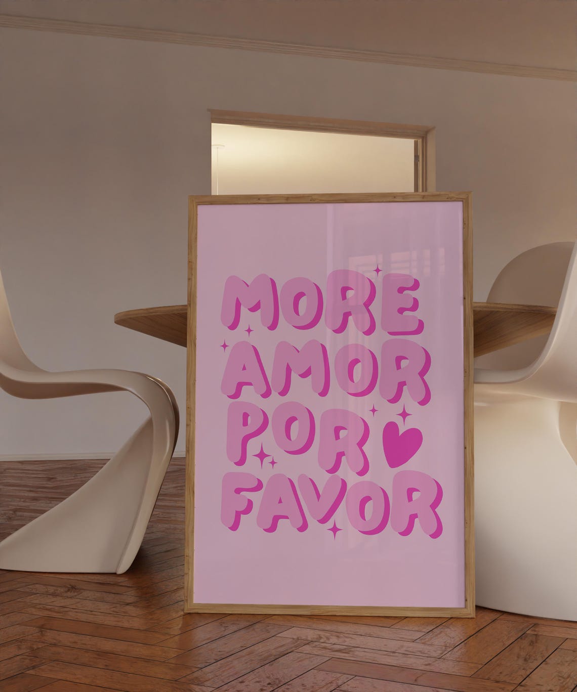 More Amor Por Favor Print Pink Wall Art Trendy Wall Art Preppy Art Prints Cute Dorm Decor Teen Girl Room Decor Girly Dorm Poster - Image 3