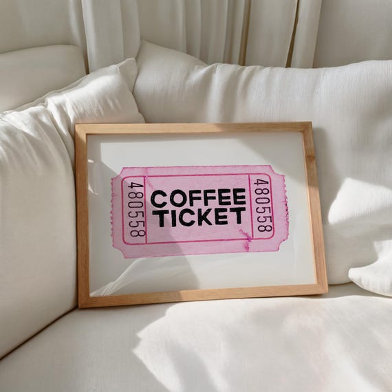 Pink Trendy Wall Art Retro Vintage Coffee Poster Bar Supplies Kitchen Prints Preppy Girly