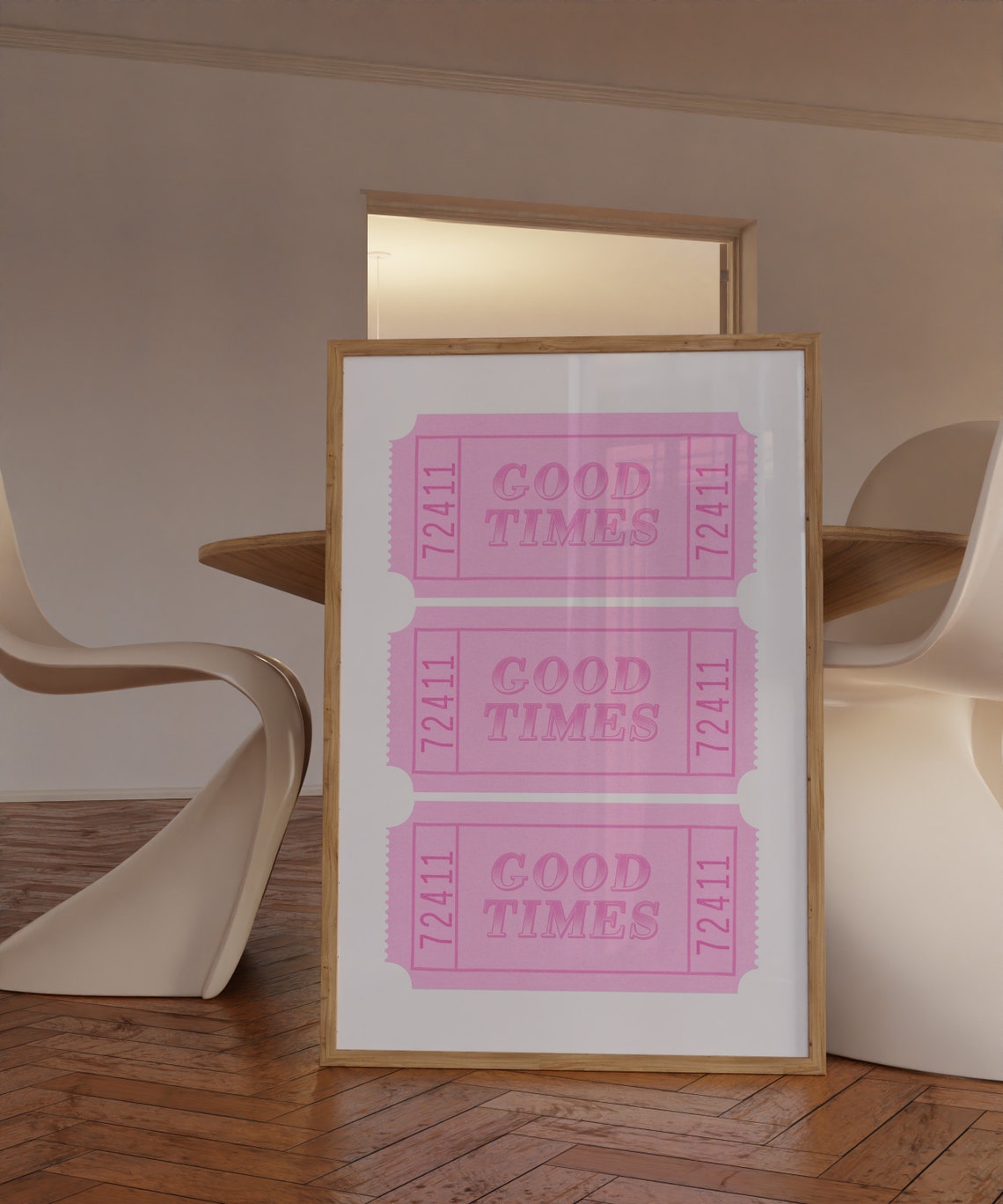 Pink Good Times Ticket Stub Trio Preppy Girly Room Poster Decor - Image 3