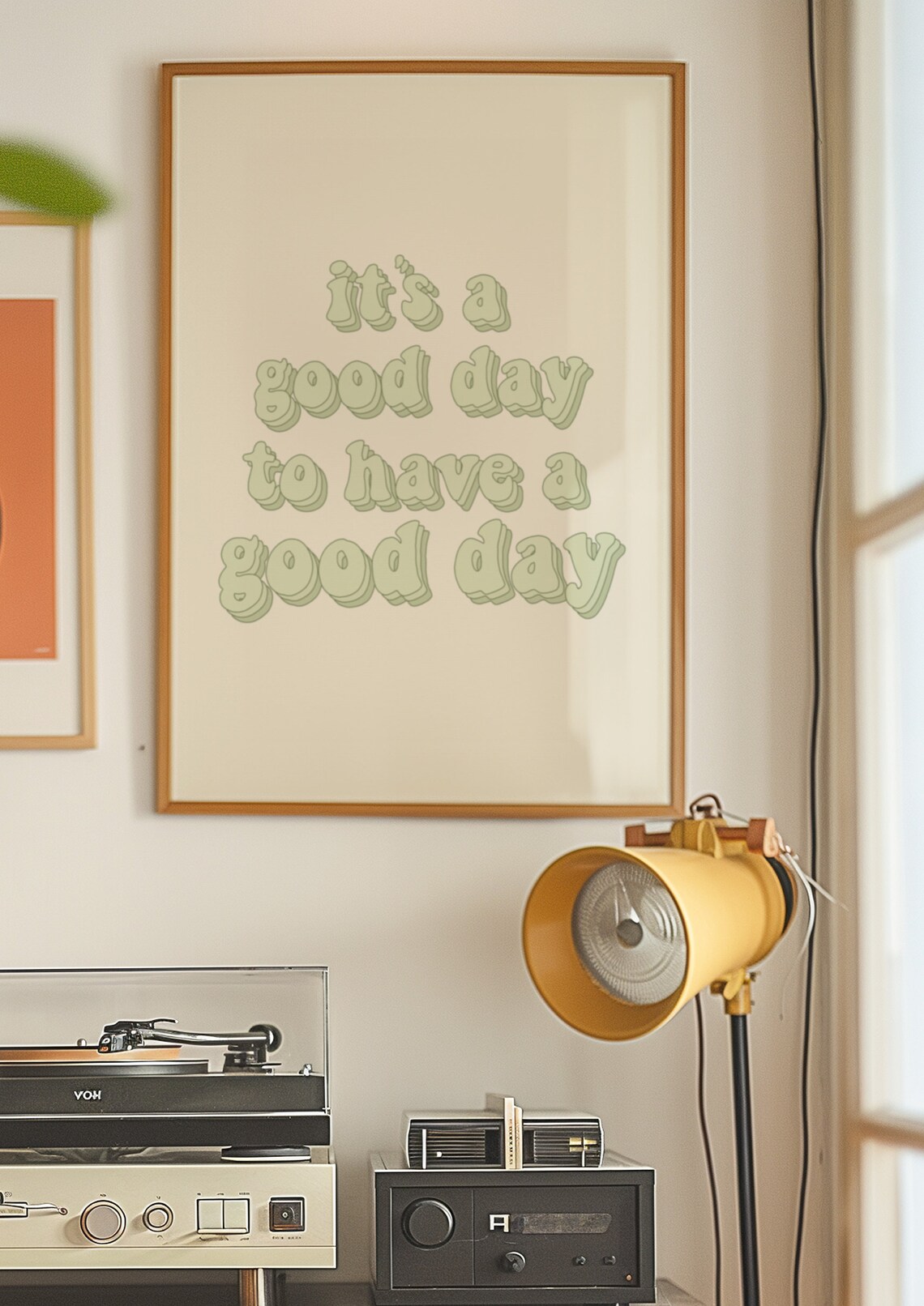 Good Day Green Bubble Letter Positive Quote Wall Poster Office Decor - Image 3