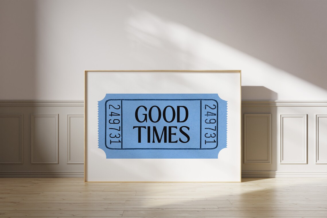 Good Times Retro Poster Print, Blue Aesthetic Decor - Image 2