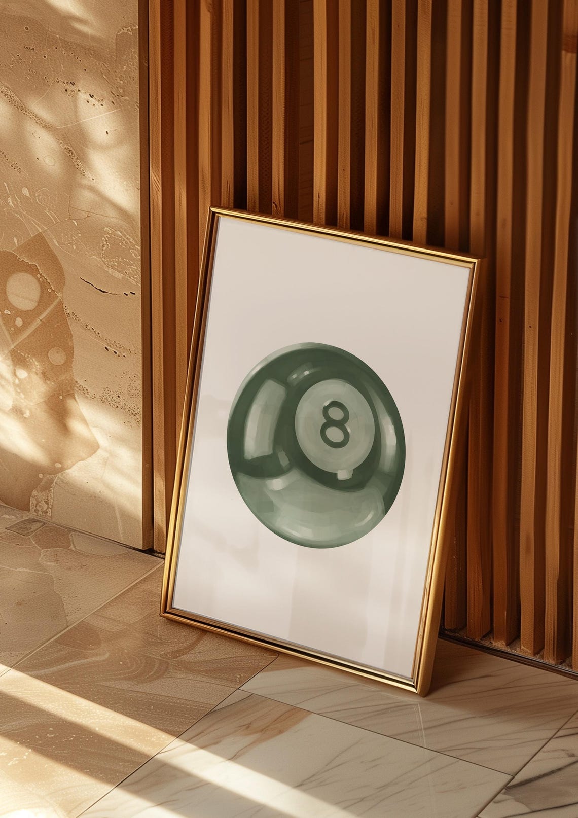 Dark Forest Green 8 Ball Glossy Watercolor Preppy Wall Poster - Image 4