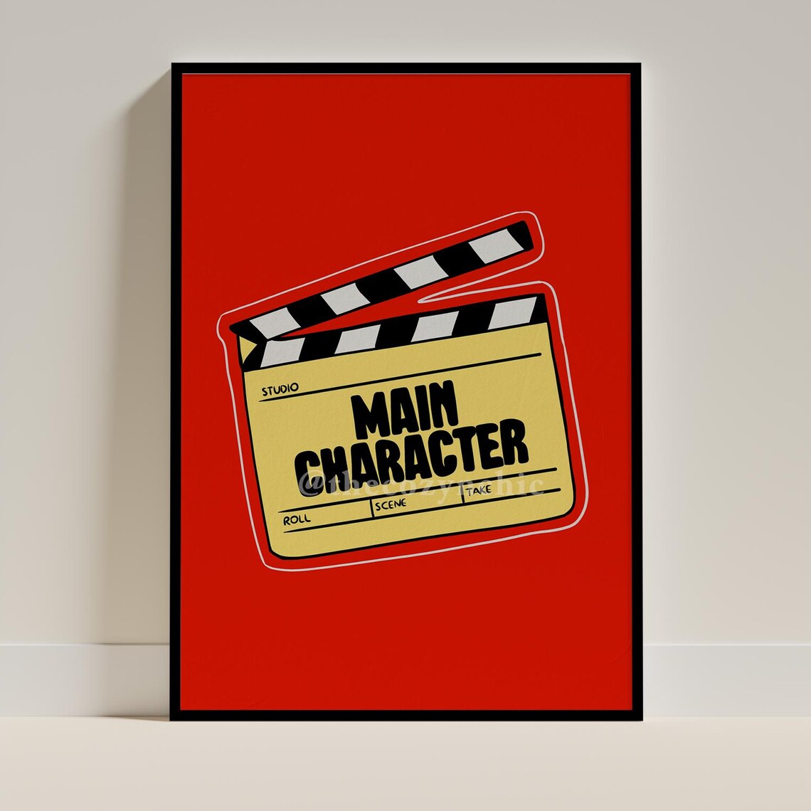 Main Character Film Clapperboard Bold Red Pop Culture Poster Design