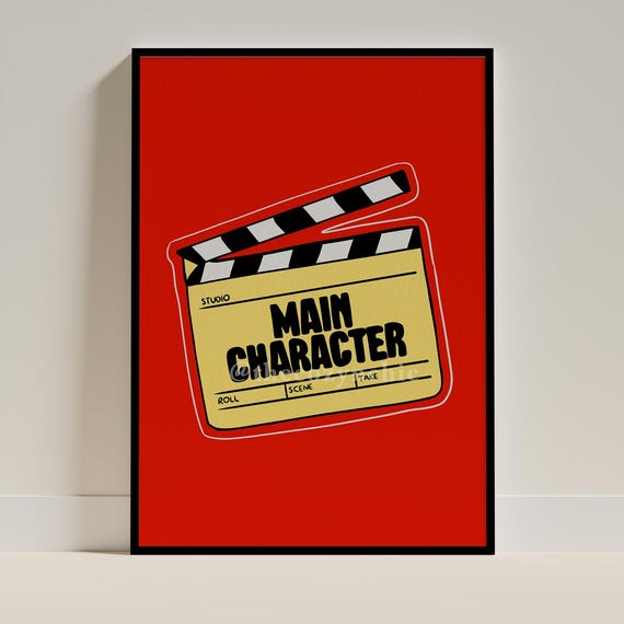 Funky Dopamine Poster Retro Main Character Print Trendy Wall Art Digital Download