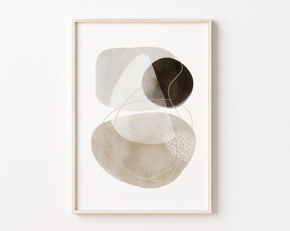 Abstract Geometric Art Print Neutral Color Wall Art Earth Tone Abstract Art Minimalist Print Art Print Boho Decor