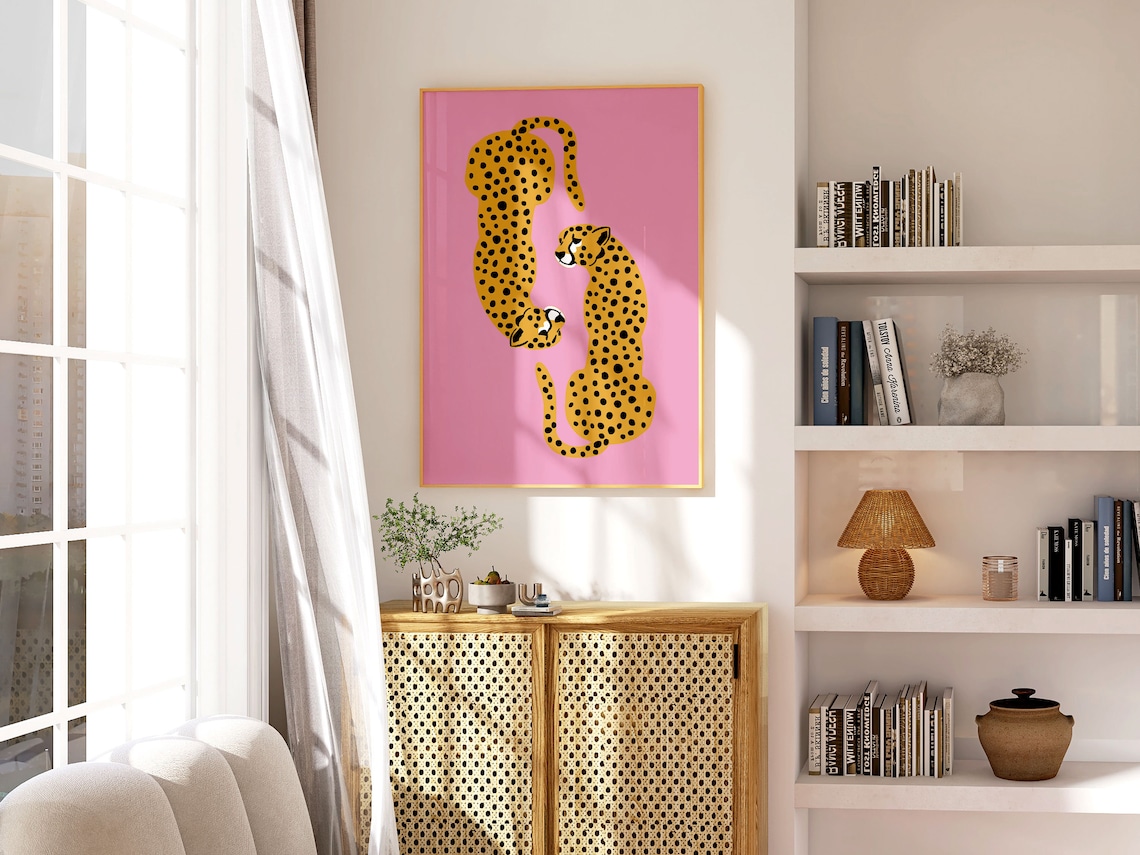 Boho Cheetah Art Print, Wild Cat Illustration - Image 2