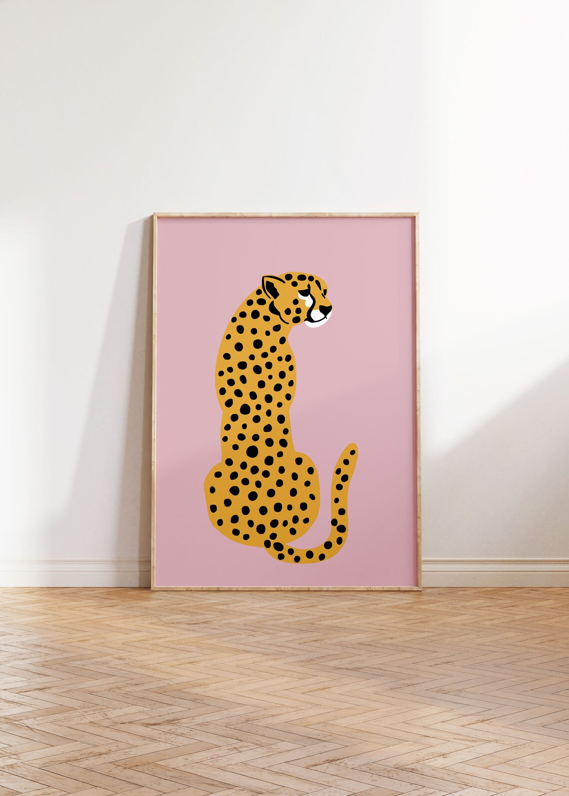 Cheetah Print Pink Leopard Art Print, Boho Decor