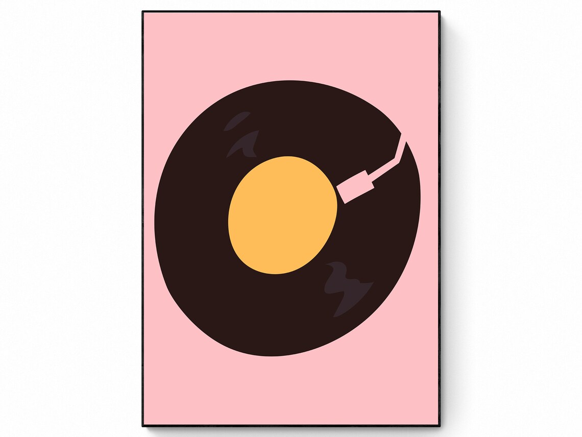 Vinyl Record Wall Art, Eclectic Retro Music Print