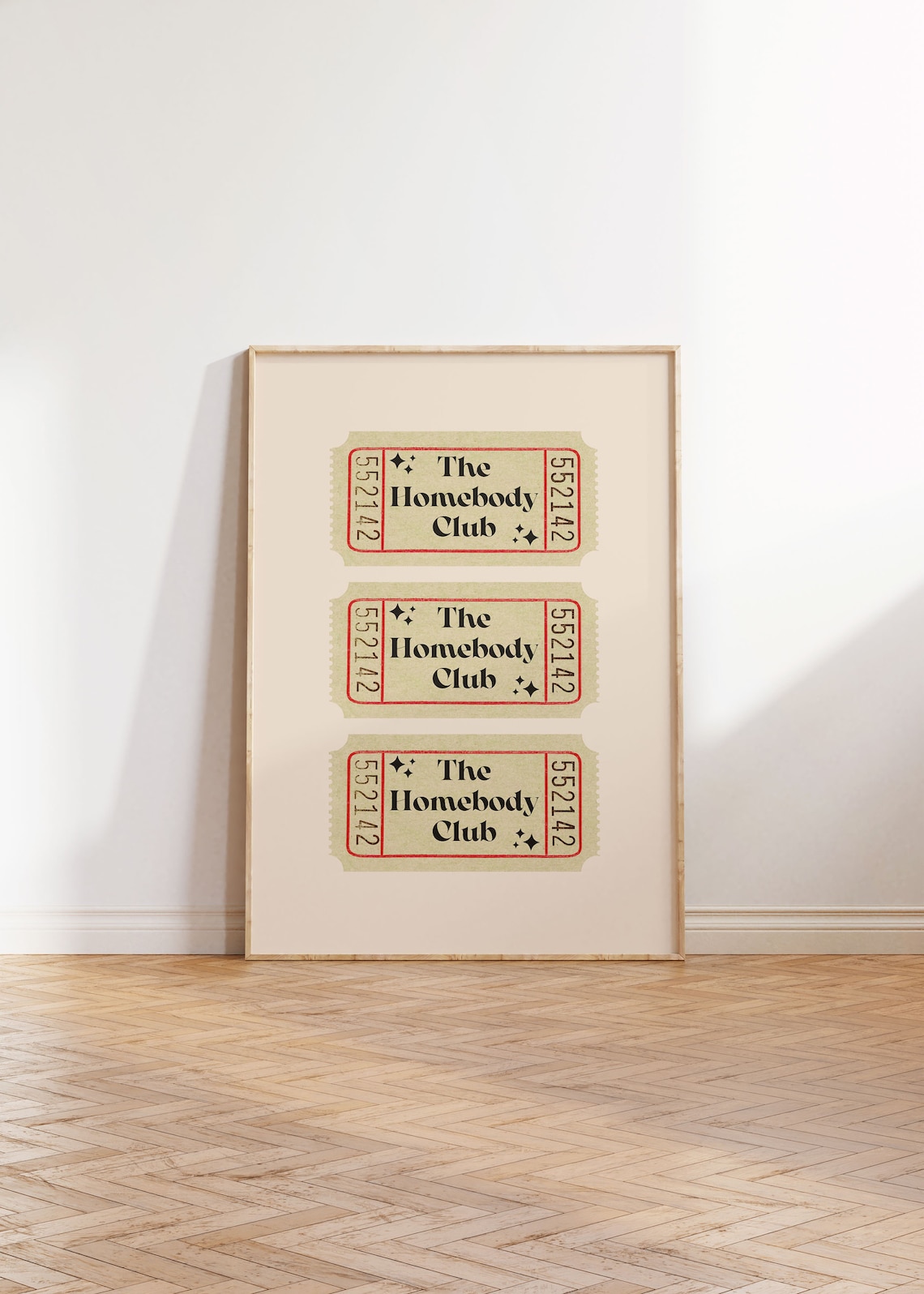 Homebody Club Ticket Retro Wall Art Print