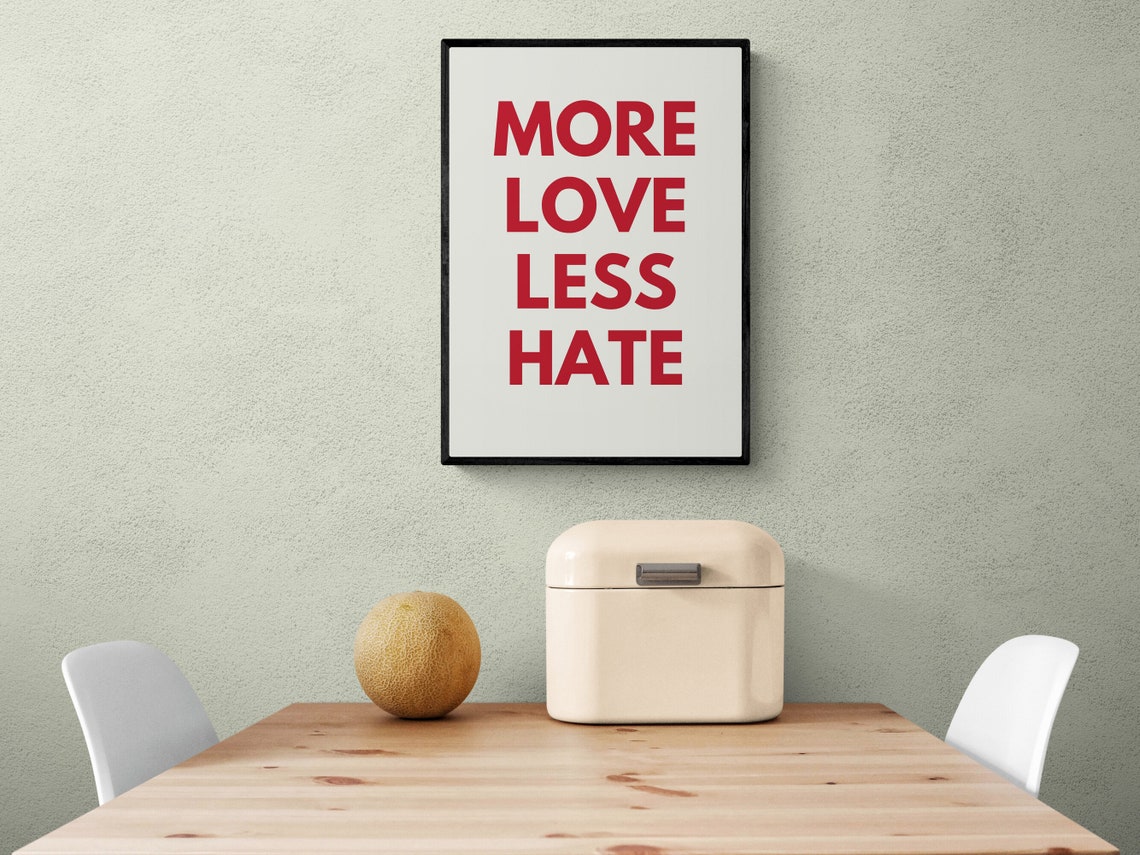 More Love Less Hate Art Lgbt Pride Decor Pride Wall Art Pride Room Decor Lgbtq Gift Queer Wall Art Pride Art - Image 3
