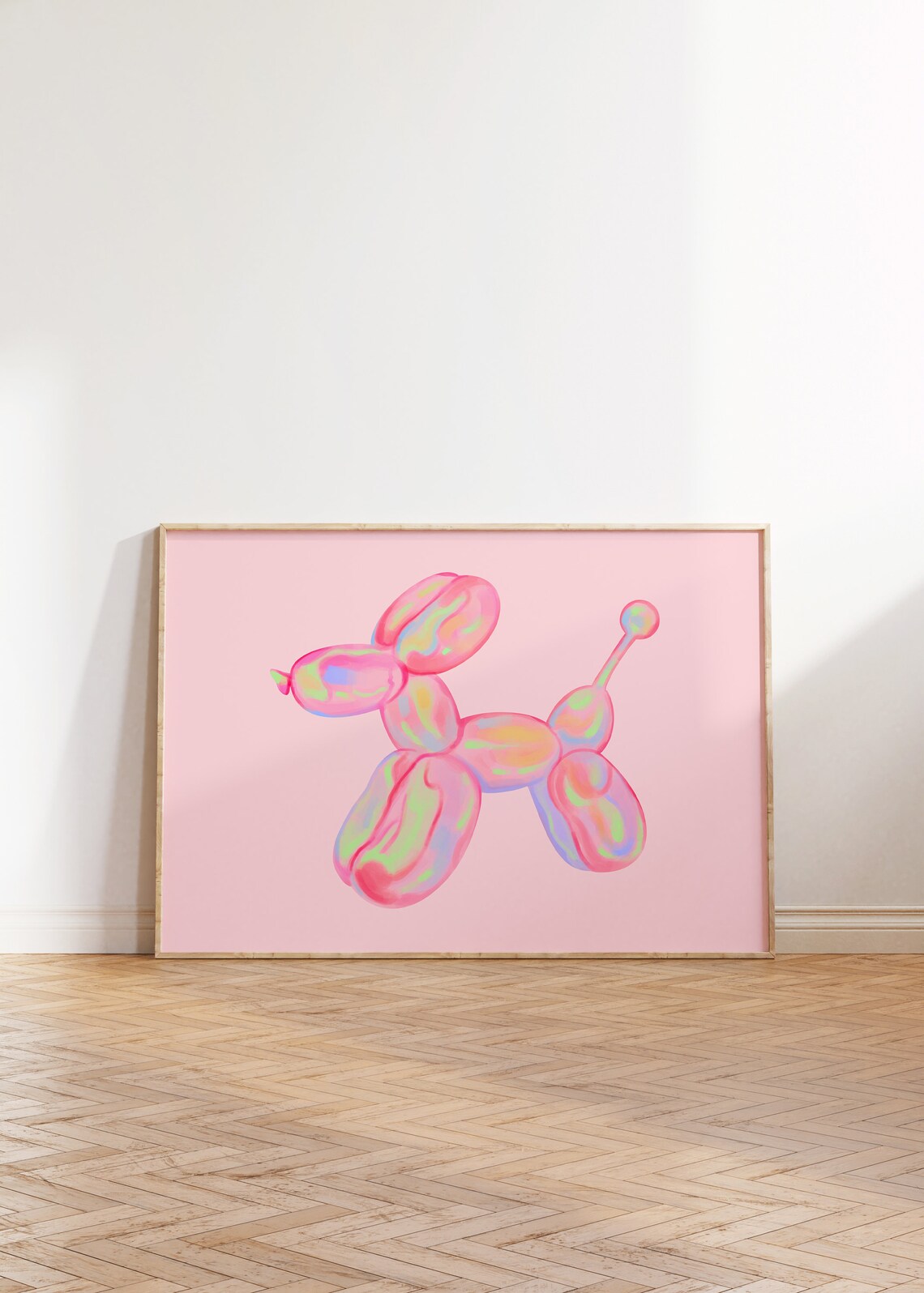 Pink Balloon Dog Dorm Room Poster Print