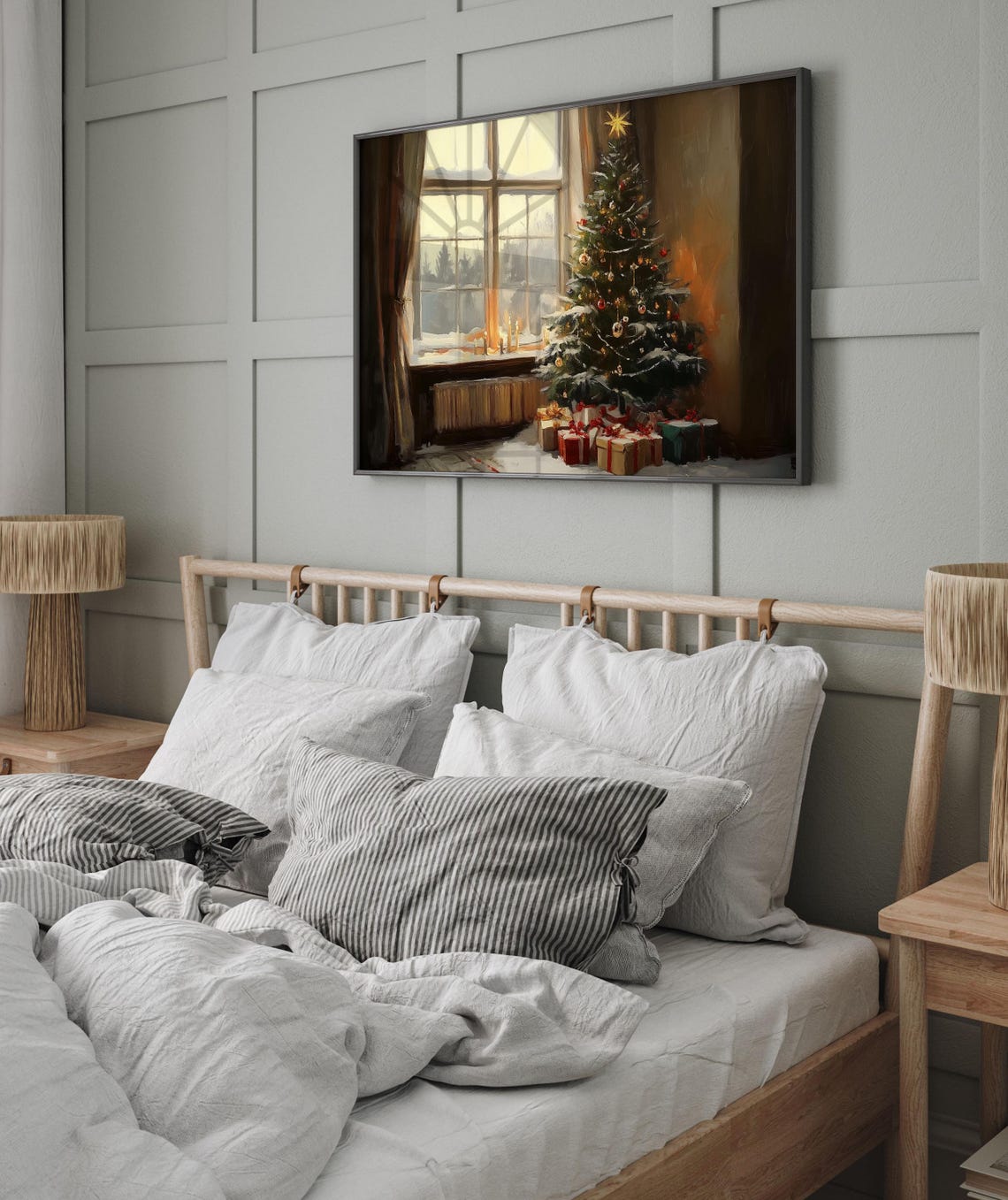 Cozy Christmas Tree by Window with Gifts Warm Holiday Scene Poster - Image 2