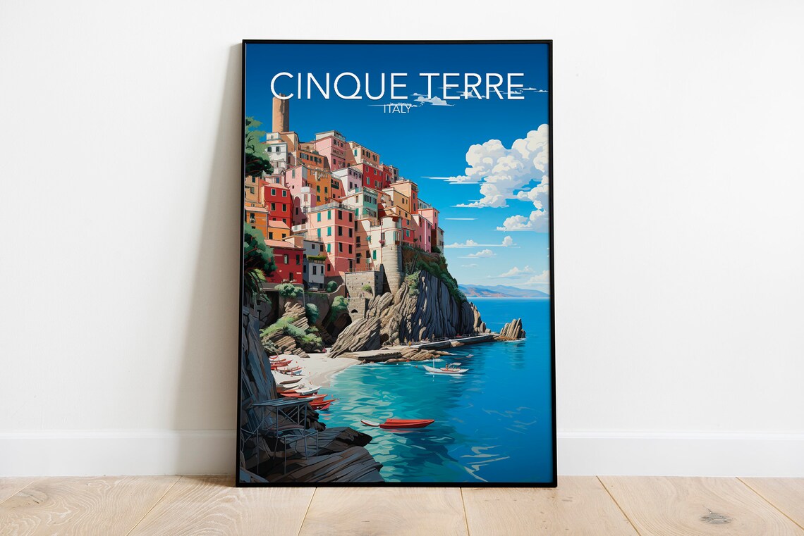 Cinque Terre Modern Travel Poster Print - Image 2