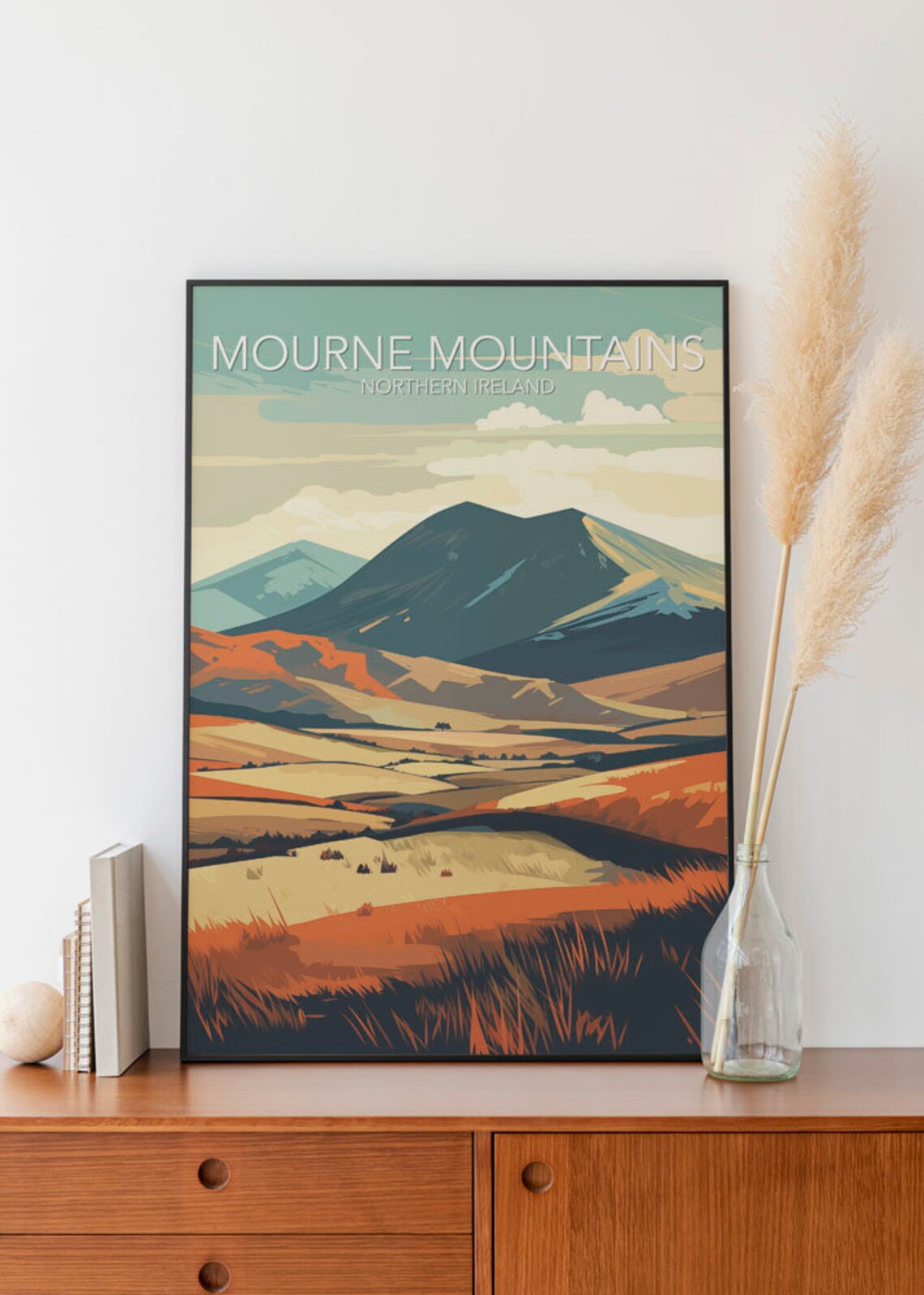 Mourne Mountains Northern Ireland Autumn Landscape Art Poster - Image 2