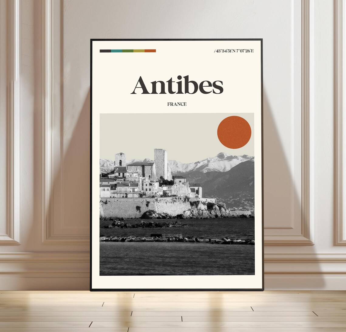 Antibes France French Riviera Old Town Classic Retro Travel Poster