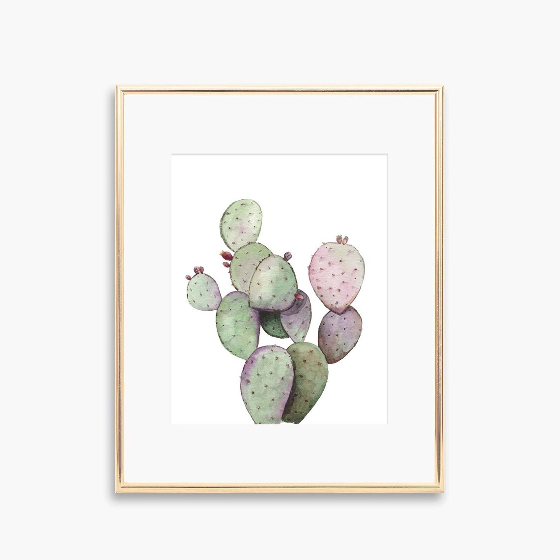 Prickly Pear Cactus Watercolor Art Print
