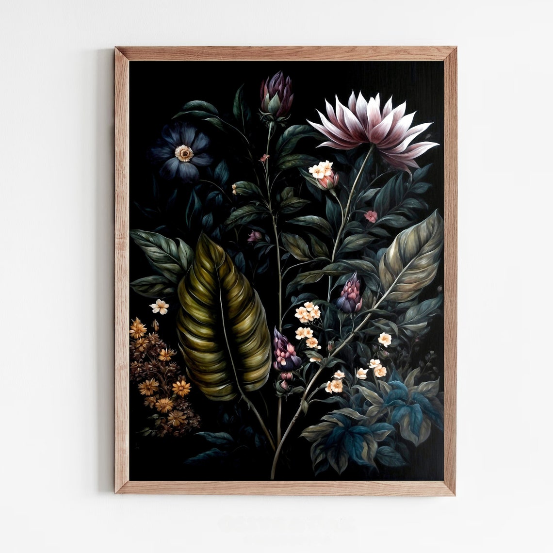 Moody Dark Flower Art Print Moody Floral Wall Art Dark Academia Print Vintage Moody Painting Victorian Wall Art Flower Antique Print - Image 5
