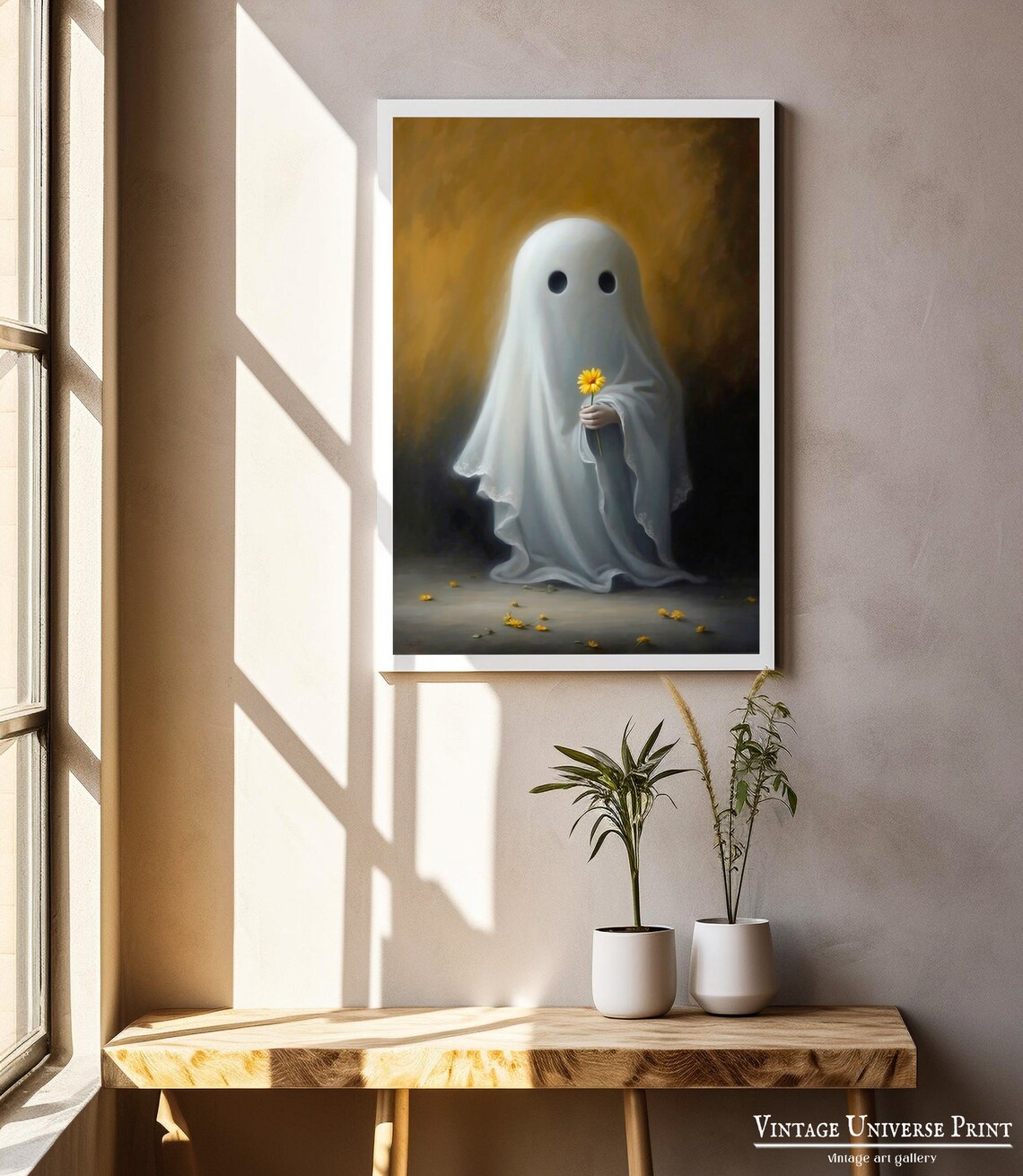 Flower Ghost Portrait, Dark Romantic Halloween Decor - Image 2