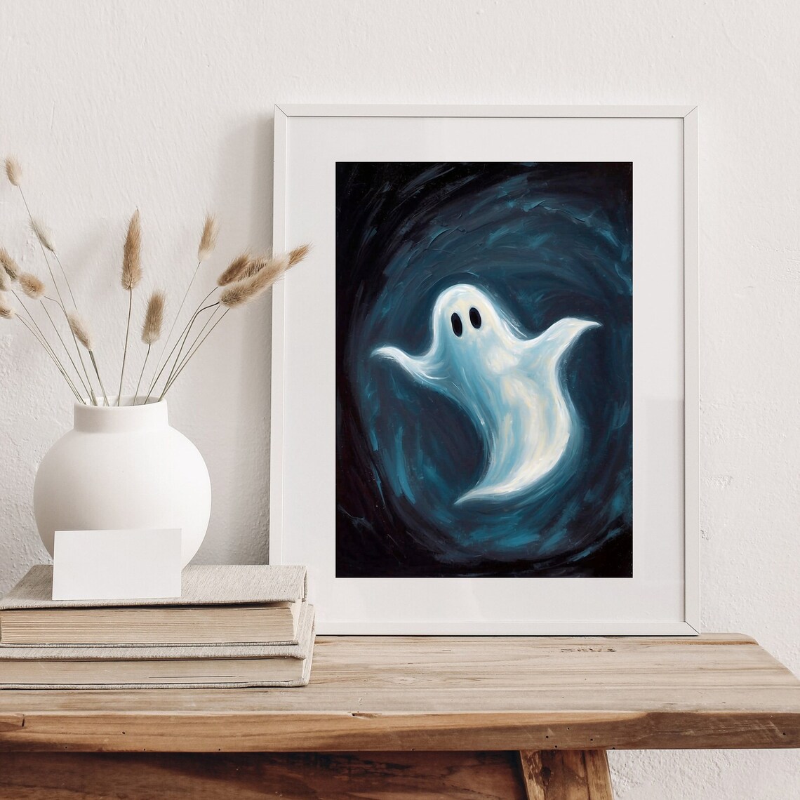 Swirling Ghost In A Dark Stormy Vortex Vintage Halloween Painting Poster - Image 4