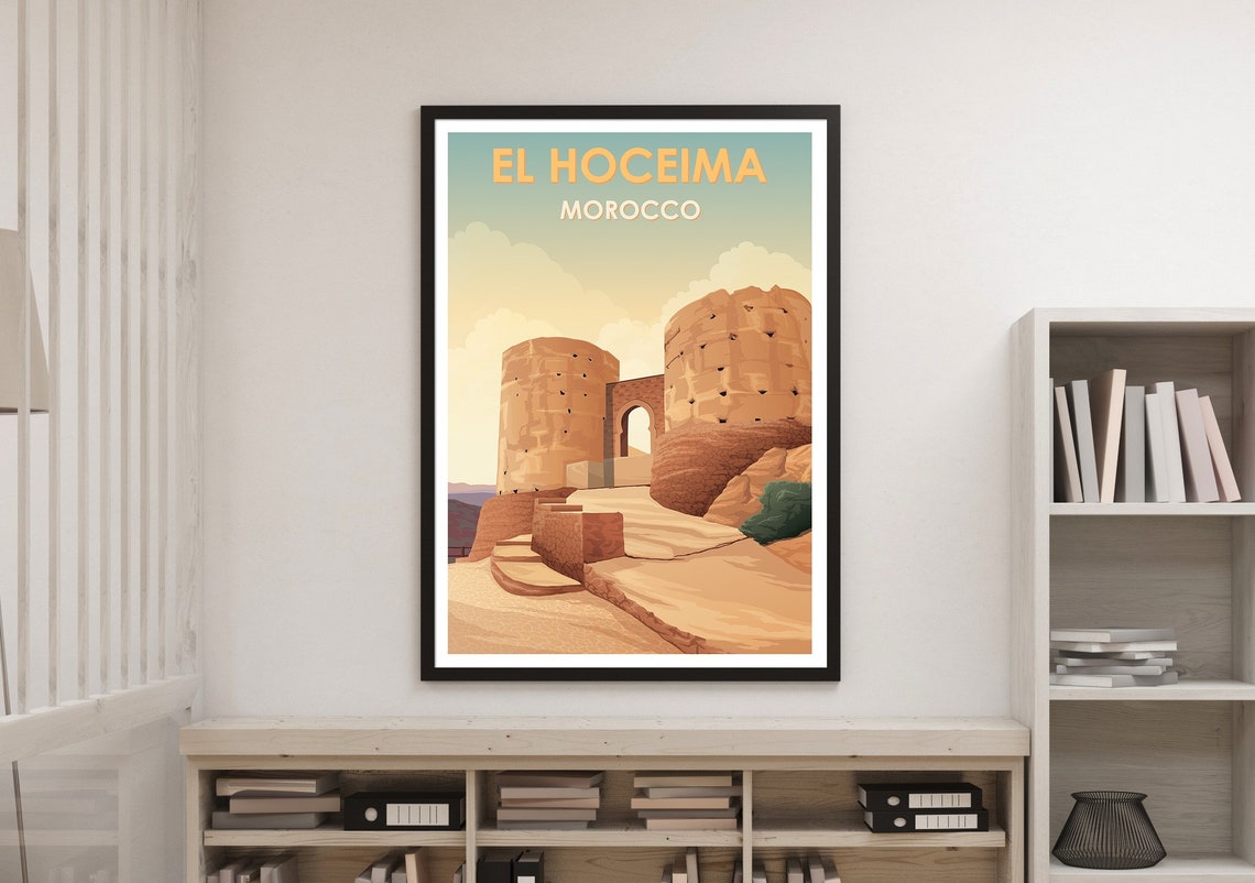 El Hoceima Morocco Ancient Stone Fortress Ruins Travel Poster