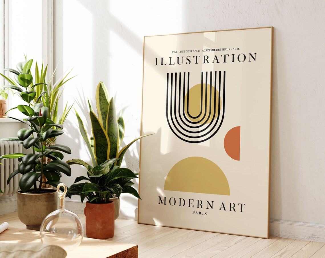 Mid Century Modern Exhibition, Minimalist Vintage Poster