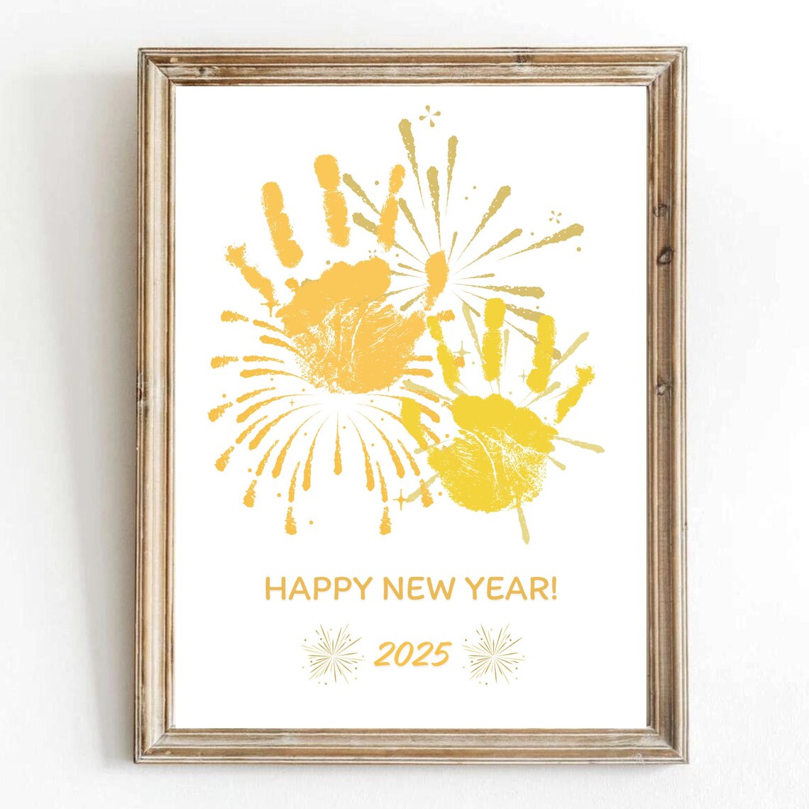 Happy New Year 2025 Handprint Keepsake Art Print