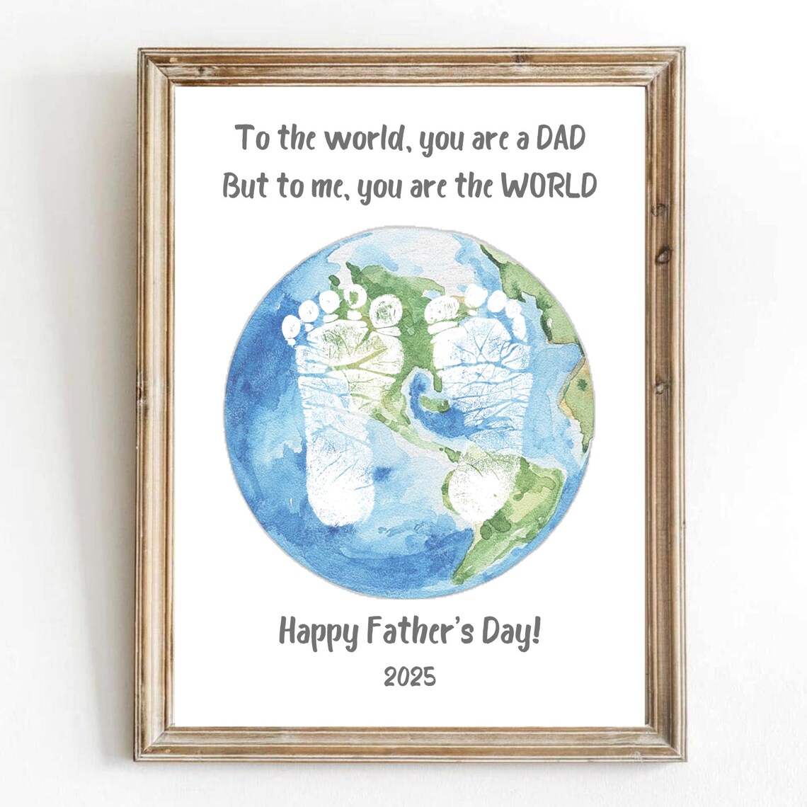 Father's Day Footprint Craft Keepsake Art Print
