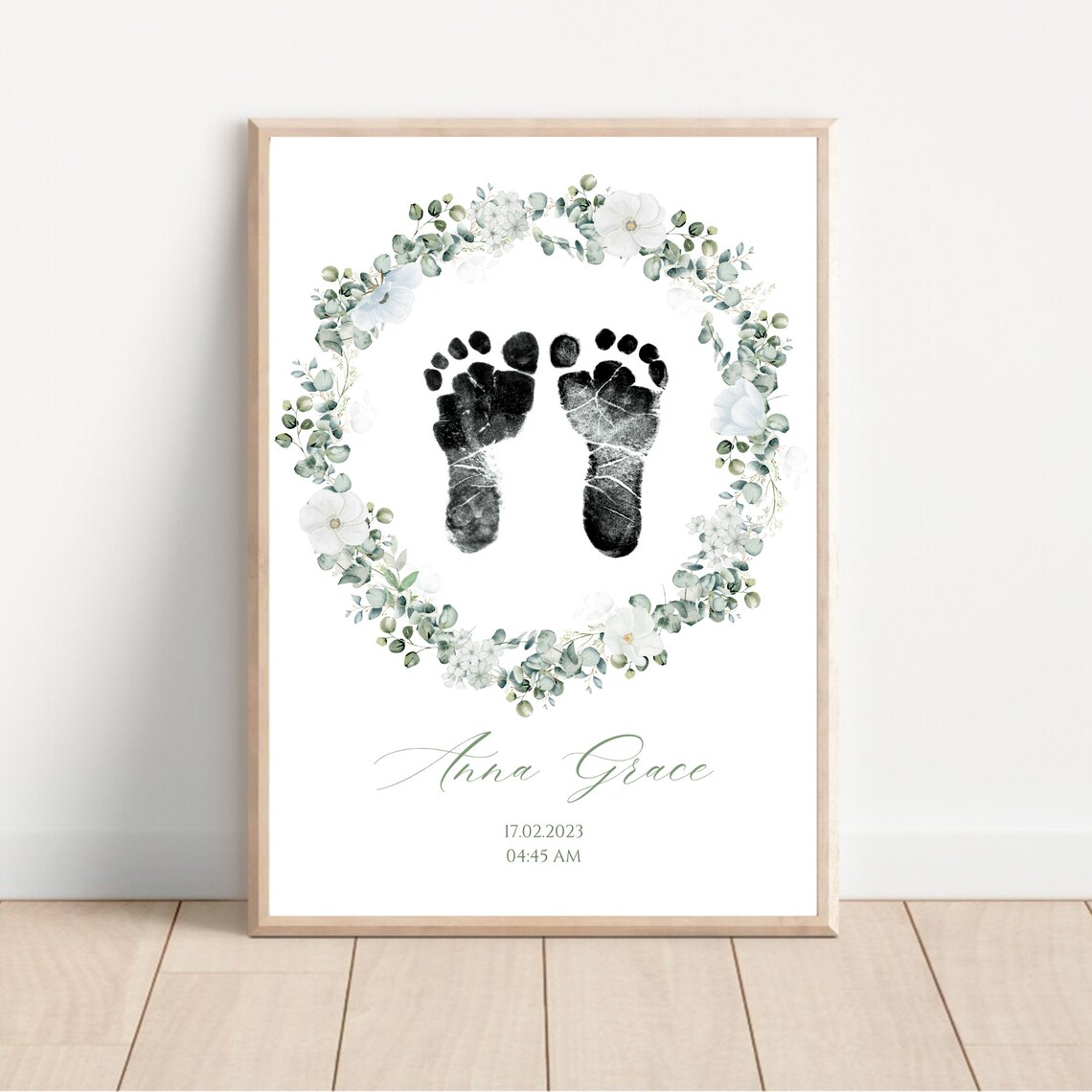 Eucalyptus Baby Footprints Nursery Keepsake - Image 3