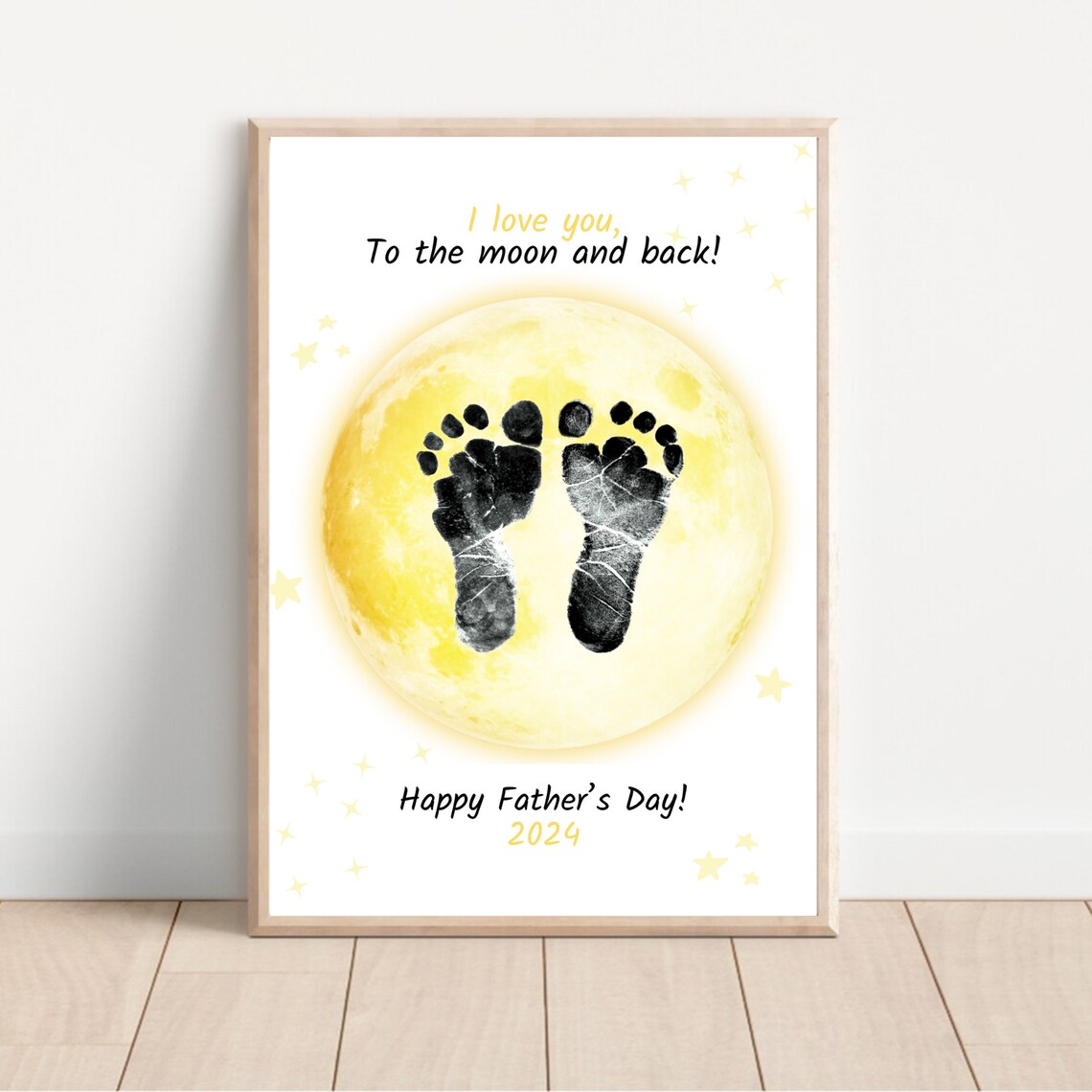 Love You Moon And Back Fathers Day Keepsake Print