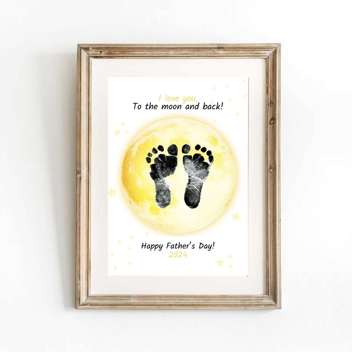 Love You Moon And Back Fathers Day Keepsake Print - Image 3