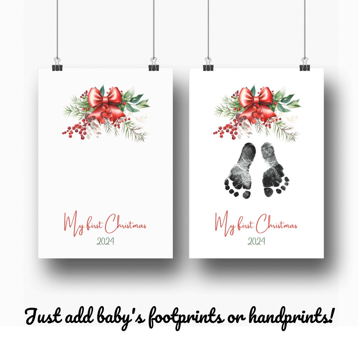 Mistletoes Footprint Art Template Christmas Keepsake Gift - Image 3