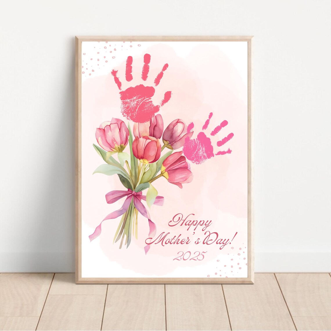 My First Mother's Day Footprint Craft Art Print - Image 2