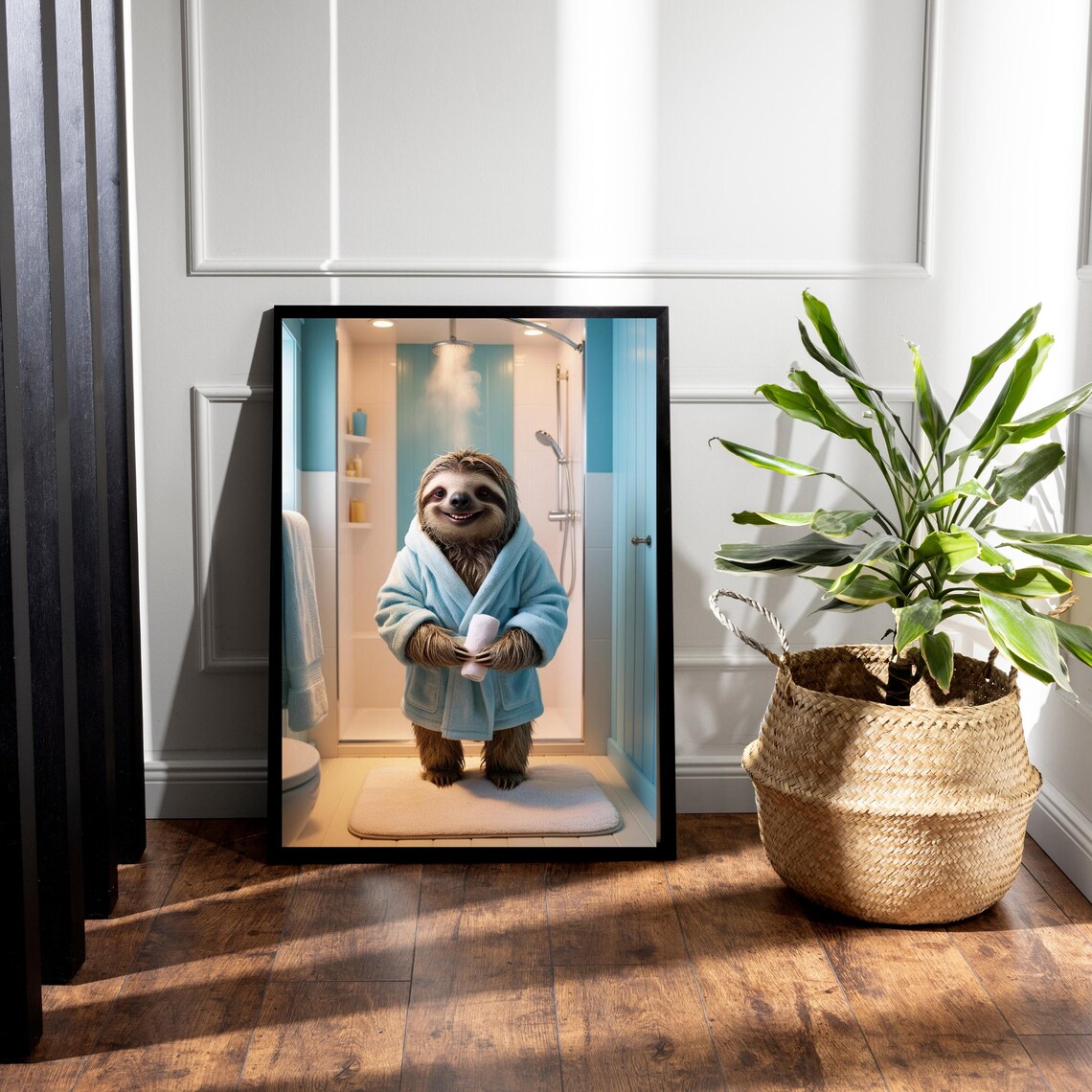 Funny Sloth Bathroom Art Print, Cute Spa Gift - Image 4